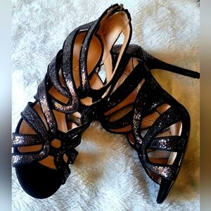 Coach Black Strappy Stiletto Heels